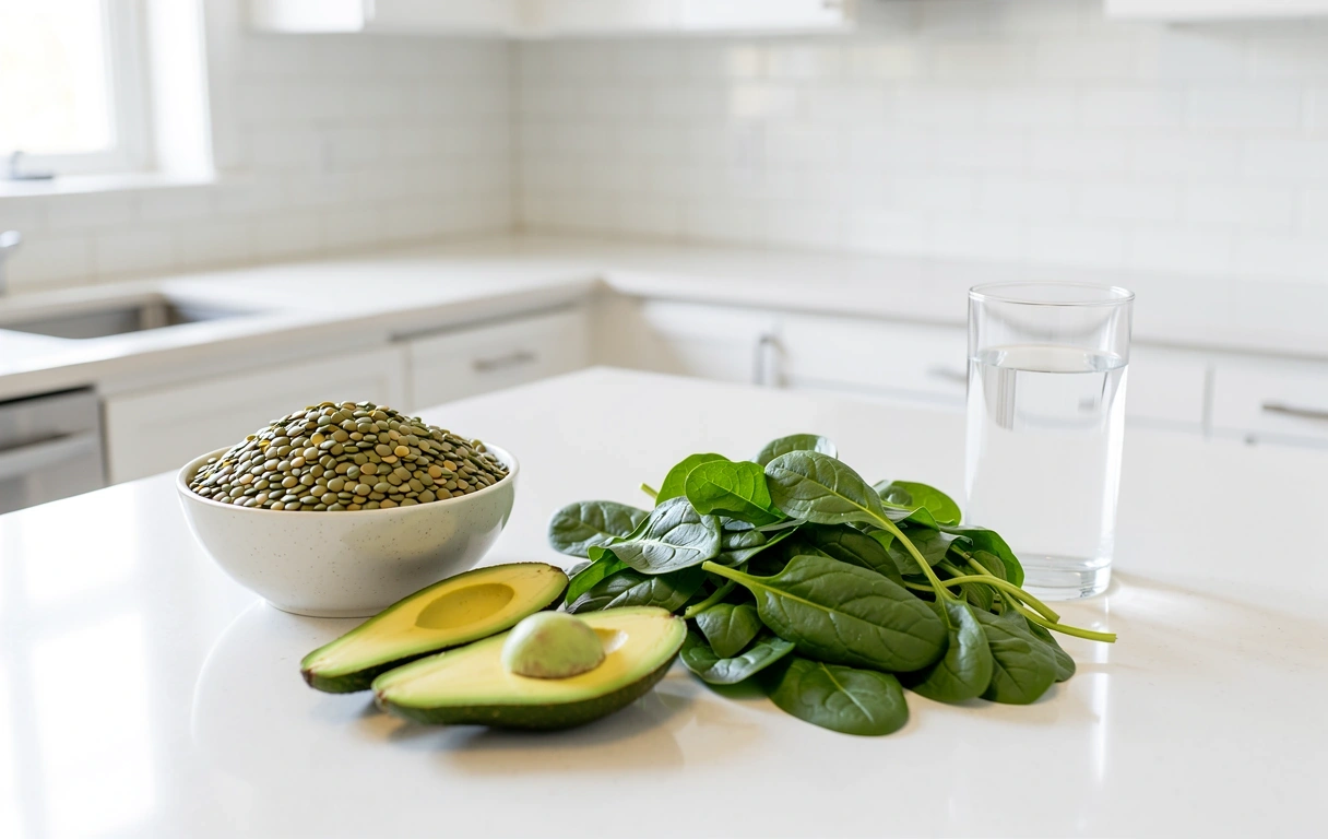 Frische, unverarbeitete Lebensmittel für eine ausgewogene Ernährung