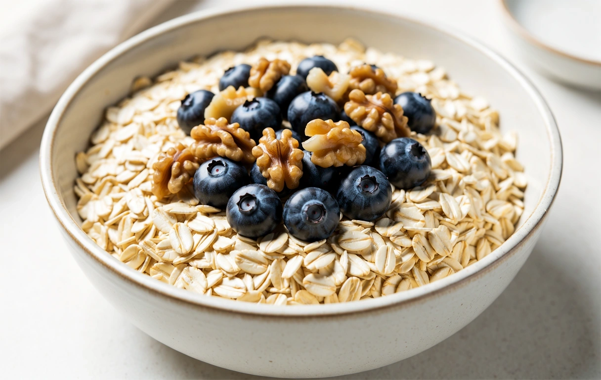 Gesunde Haferflocken mit Beeren